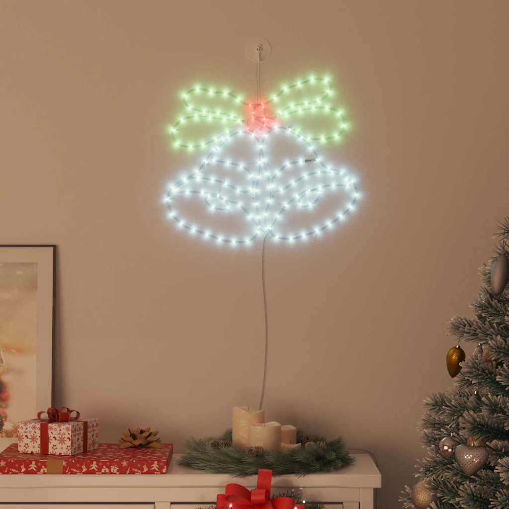 vidaXL Weihnachtsglocke mit 144 LEDs Mehrfarbig 57 x 47,5 cm PVC