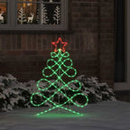 vidaXL Lichterbaum in Weihnachtsbaumform Mehrfarbig 78 x 58 cm PVC