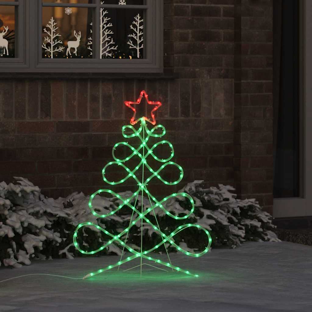 vidaXL Lichterbaum in Weihnachtsbaumform Mehrfarbig 78 x 58 cm PVC