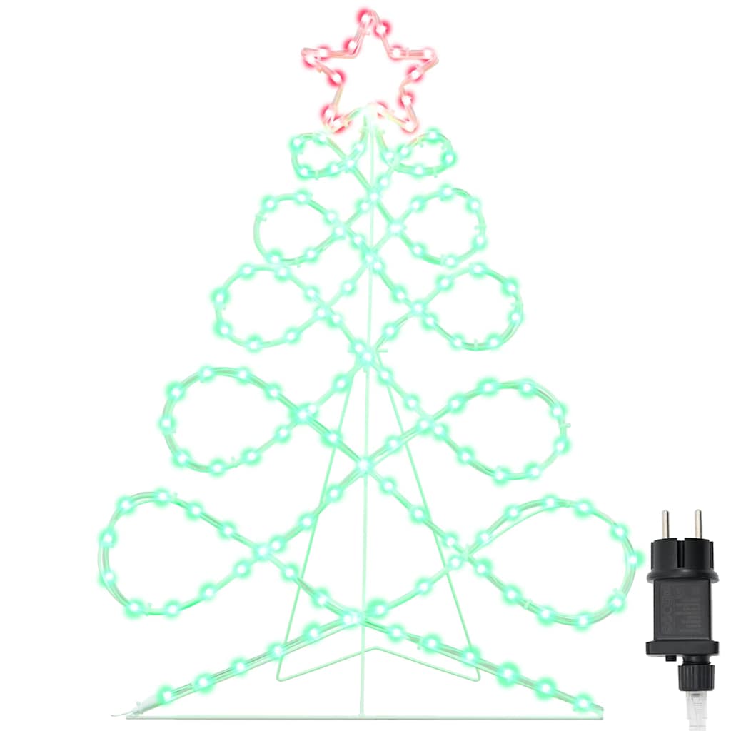 vidaXL Lichterbaum in Weihnachtsbaumform Mehrfarbig 78 x 58 cm PVC