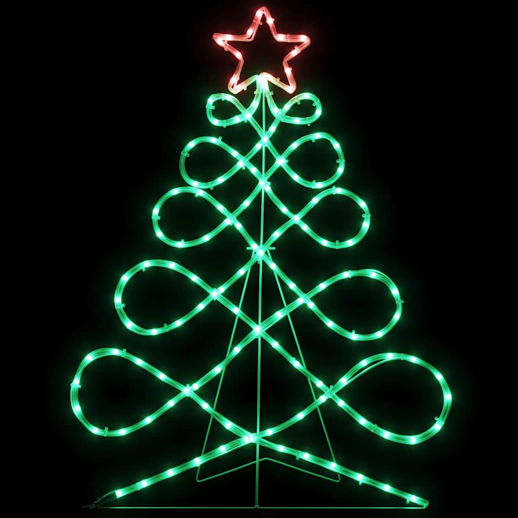 vidaXL Lichterbaum in Weihnachtsbaumform Mehrfarbig 78 x 58 cm PVC
