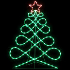 vidaXL Lichterbaum in Weihnachtsbaumform Mehrfarbig 78 x 58 cm PVC