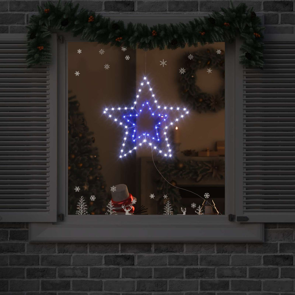 vidaXL Weihnachtsstern mit 72 LEDs Kaltweiß 51,5 x 50 x 0,65 cm Eisen