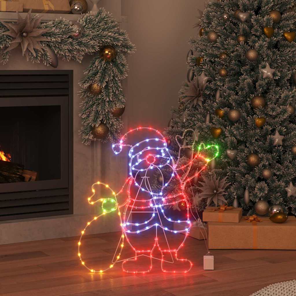 vidaXL Santa Claus Licht Mehrfarbig 58,5 x 60 x 1,3 cm Eisen