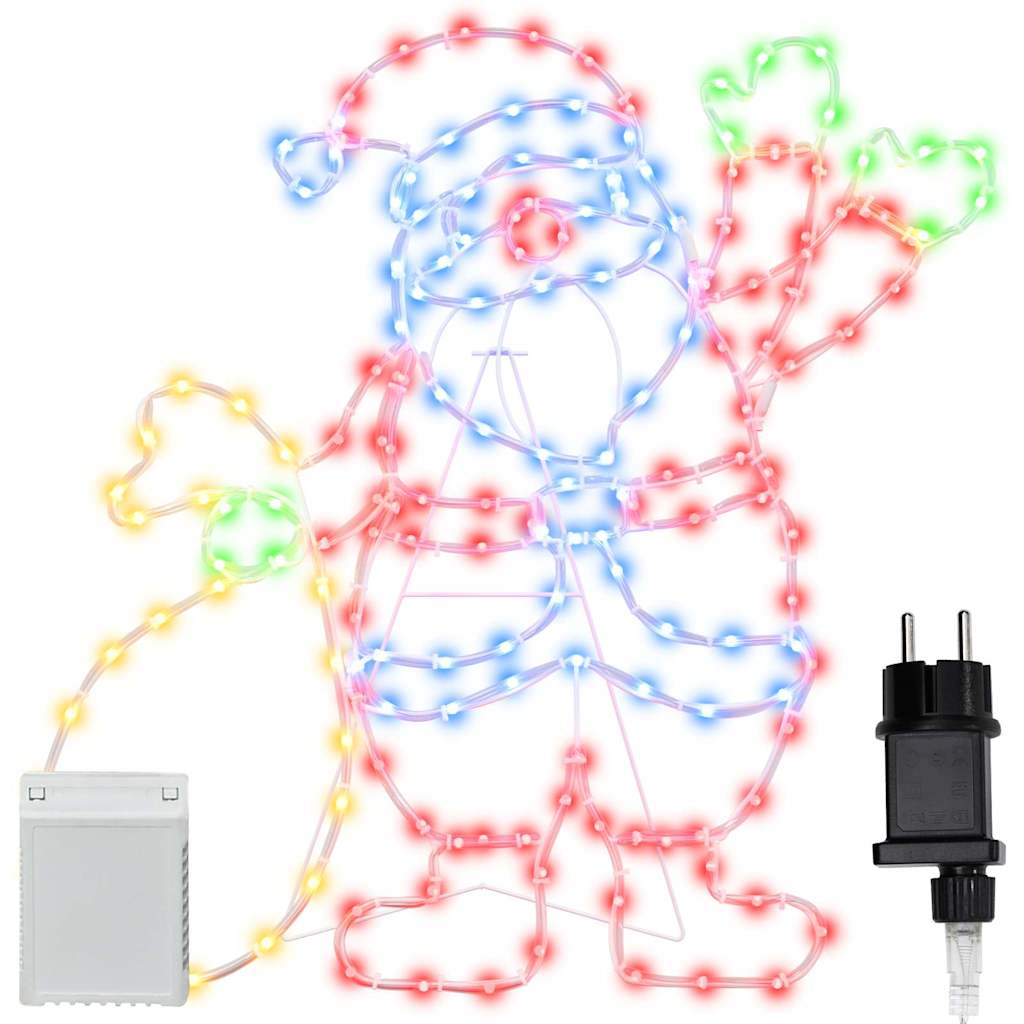 vidaXL Santa Claus Licht Mehrfarbig 58,5 x 60 x 1,3 cm Eisen