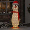 vidaXL Schnee-Pinguin Figur mit 600 LEDs Warmes Weiß 78 x 178 cm Stoff
