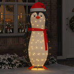 vidaXL Schnee-Pinguin Figur mit 600 LEDs Warmes Weiß 78 x 178 cm Stoff