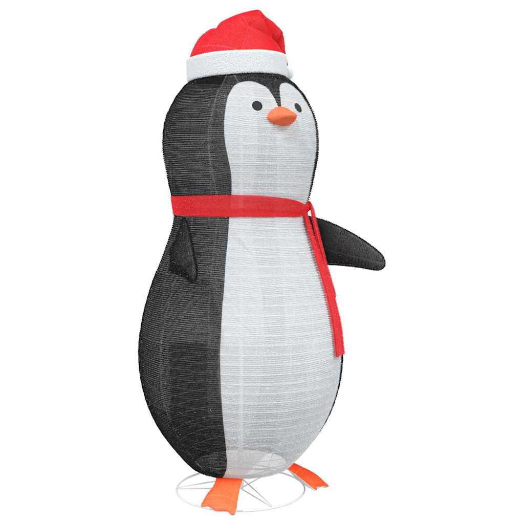vidaXL Schnee-Pinguin Figur mit 600 LEDs Warmes Weiß 78 x 178 cm Stoff