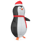 vidaXL Schnee-Pinguin Figur mit 600 LEDs Warmes Weiß 78 x 178 cm Stoff