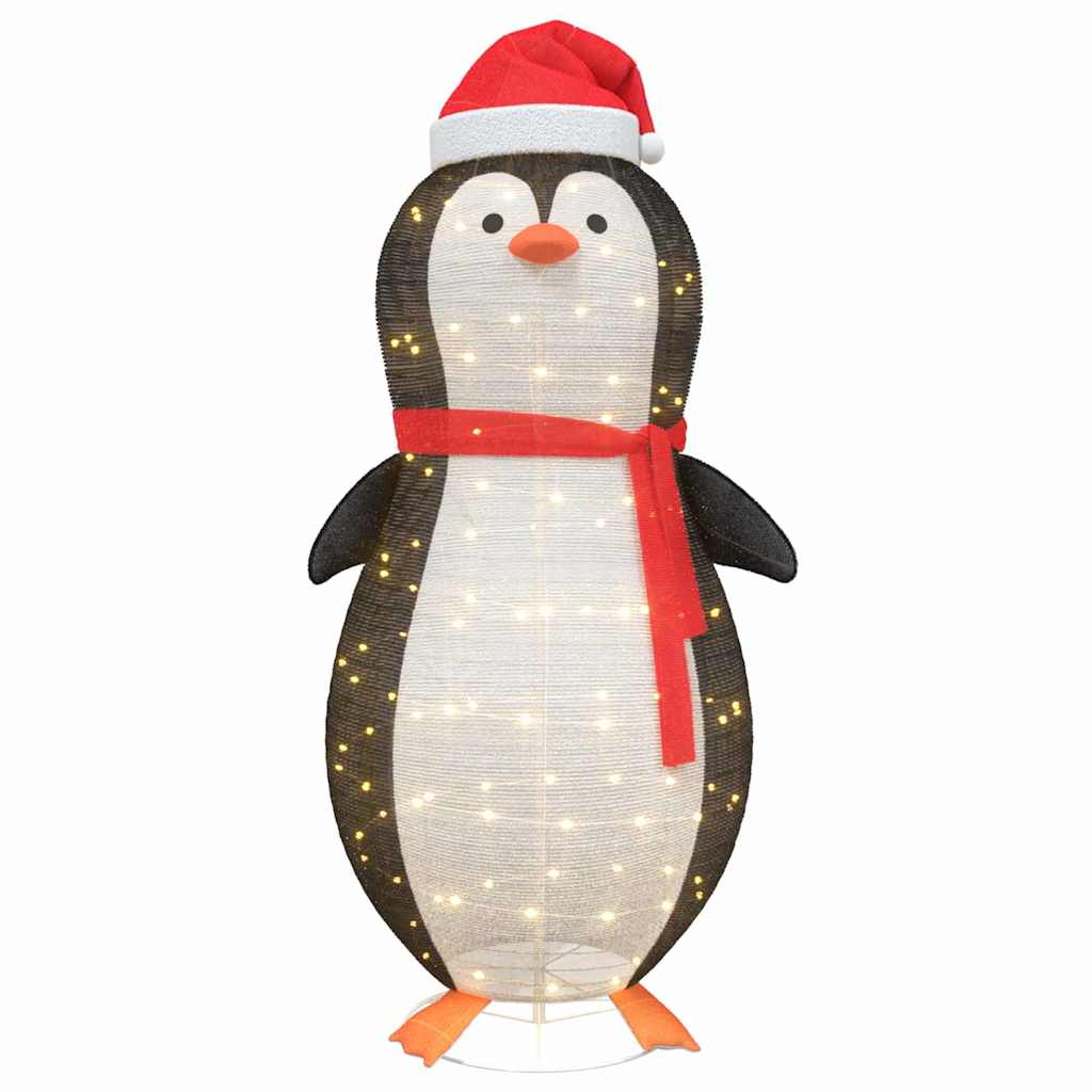 vidaXL Schnee-Pinguin Figur mit 600 LEDs Warmes Weiß 78 x 178 cm Stoff