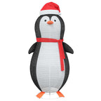 vidaXL Schnee-Pinguin Figur mit 600 LEDs Warmes Weiß 78 x 178 cm Stoff