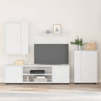 vidaXL TV-Schrankset Wandmontiert 4 pcs Weiß Holzwerkstoff