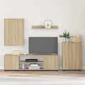 vidaXL TV-Schrankset Wandmontiert 4 pcs Sonoma-Eiche Holzwerkstoff