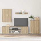 vidaXL TV-Schrankset Wandmontiert 4 pcs Sonoma-Eiche Holzwerkstoff