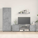 vidaXL TV-Schrankset Wandmontiert 4 pcs Beton Grau Holzwerkstoff