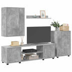 vidaXL TV-Schrankset Wandmontiert 4 pcs Beton Grau Holzwerkstoff