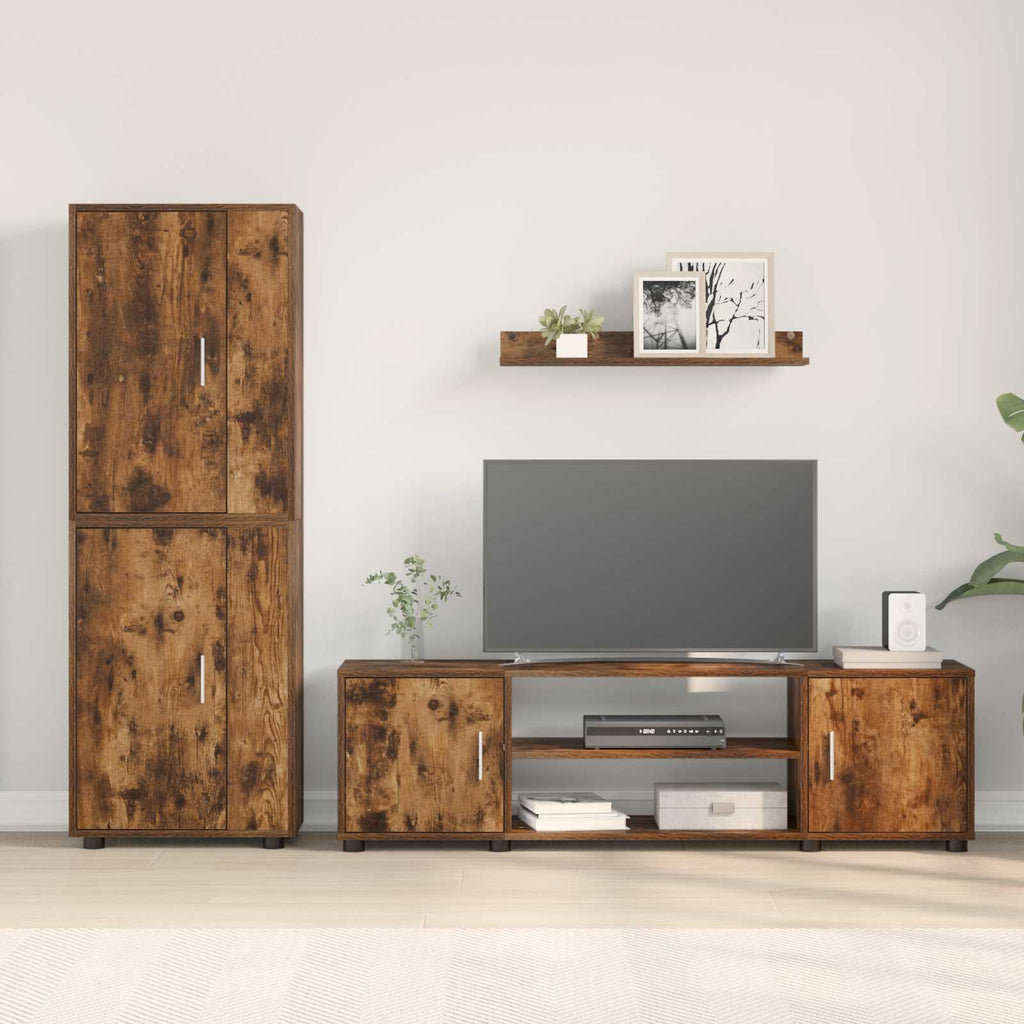 vidaXL TV-Schrankset 4 pcs Geräucherte Eiche Holzwerkstoff