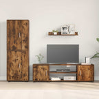 vidaXL TV-Schrankset 4 pcs Geräucherte Eiche Holzwerkstoff