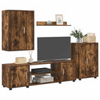vidaXL TV-Schrankset 4 pcs Geräucherte Eiche Holzwerkstoff