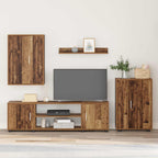 vidaXL TV-Schrankset Wandmontiert 4 pcs Altholz Holzwerkstoff