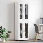 vidaXL Highboard mit Regal FLORIN Weiß 60 x 35 x 182 cm Holzwerkstoff