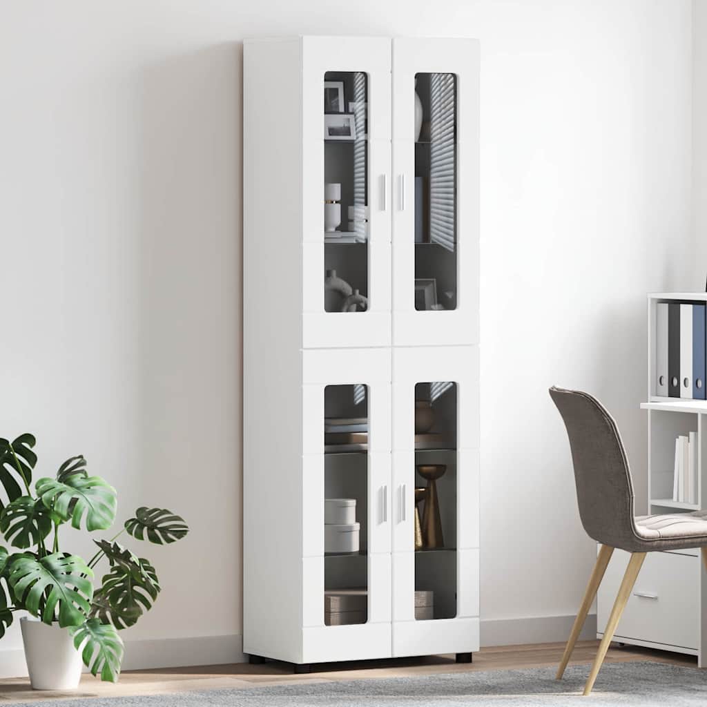 vidaXL Highboard mit Regal FLORIN Weiß 60 x 35 x 182 cm Holzwerkstoff