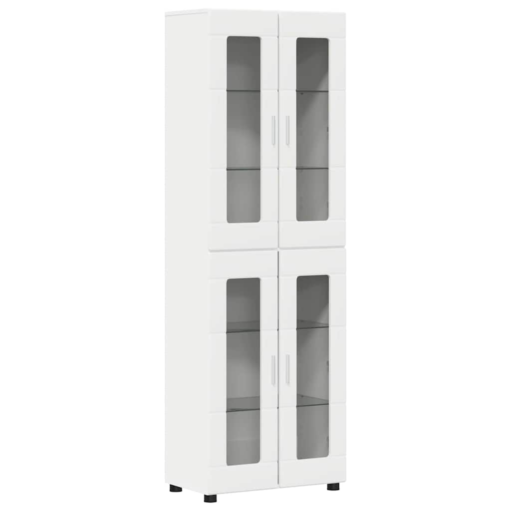 vidaXL Highboard mit Regal FLORIN Weiß 60 x 35 x 182 cm Holzwerkstoff