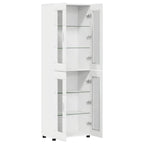 vidaXL Highboard mit Regal FLORIN Weiß 60 x 35 x 182 cm Holzwerkstoff