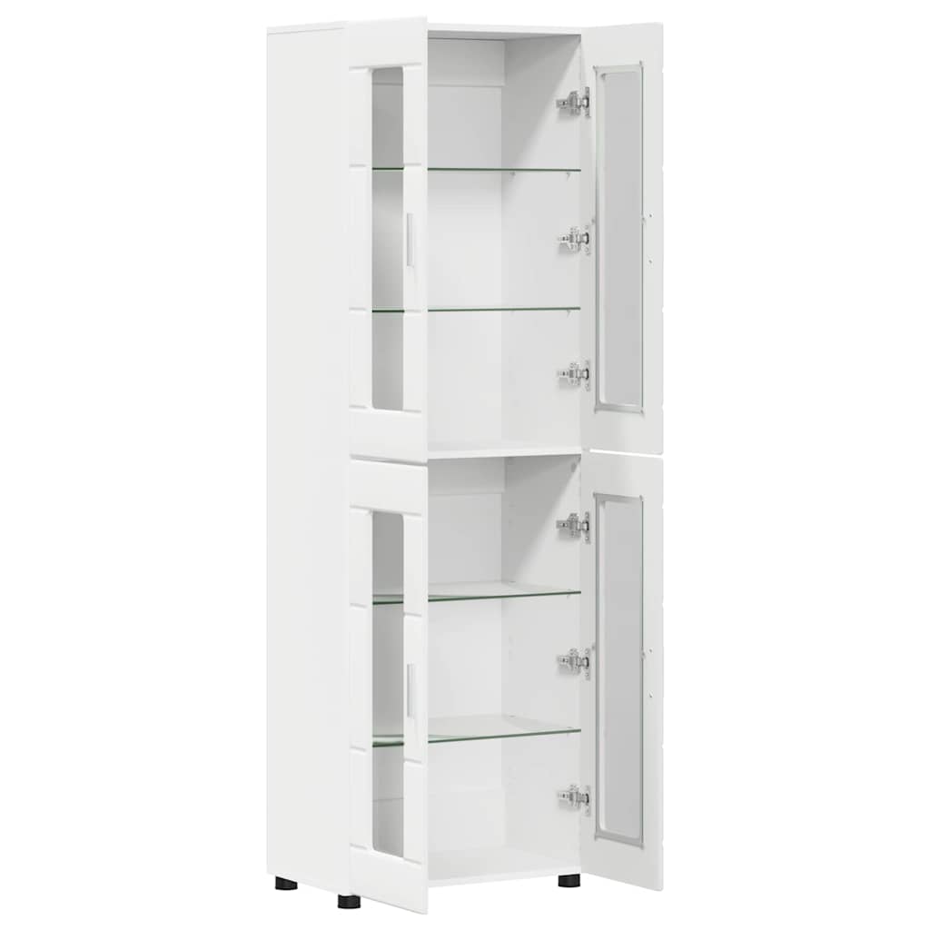 vidaXL Highboard mit Regal FLORIN Weiß 60 x 35 x 182 cm Holzwerkstoff