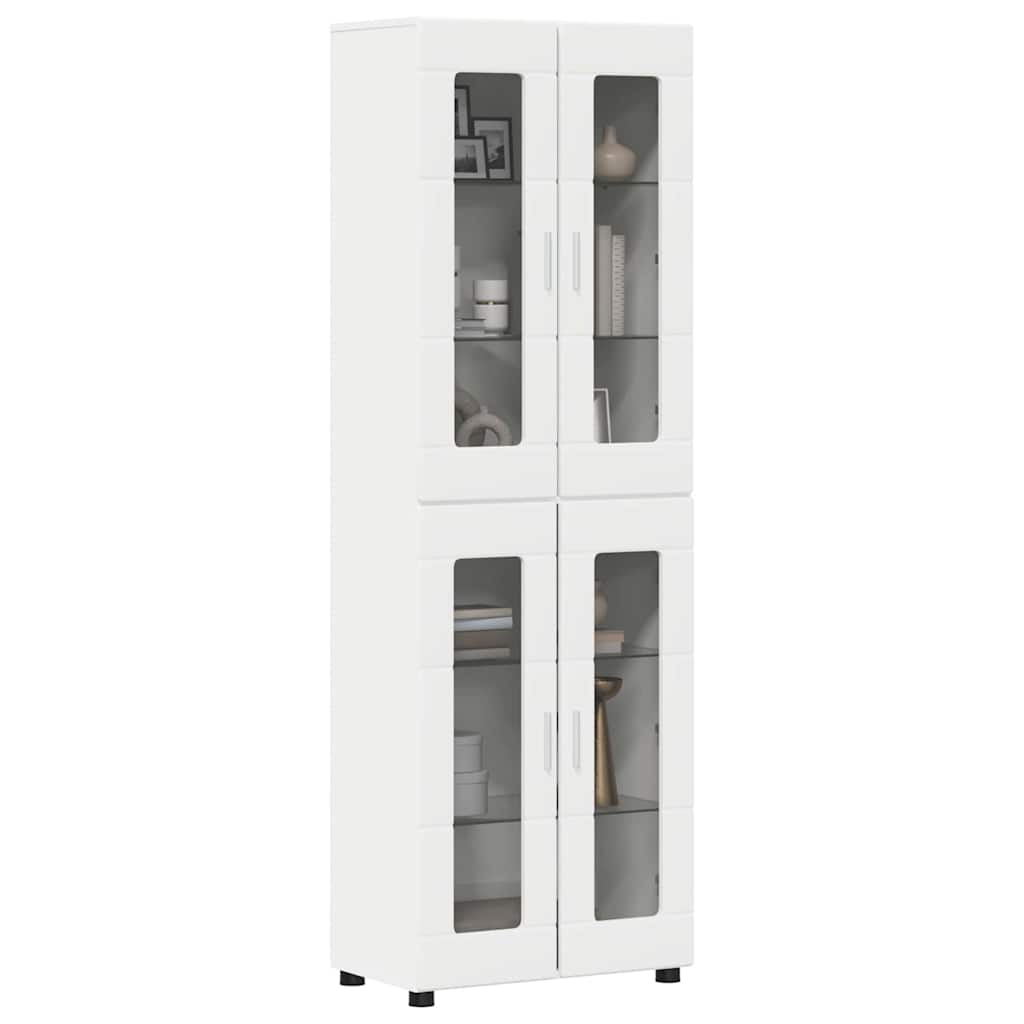 vidaXL Highboard mit Regal FLORIN Weiß 60 x 35 x 182 cm Holzwerkstoff