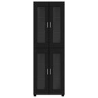 vidaXL Highboard mit Tür FLORIN Schwarz 60 x 35 x 182 cm Holzwerkstoff