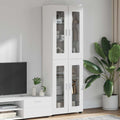vidaXL Highboard FLORIN Hochglanz Weiß 60 x 35 x 182 cm Holzwerkstoff