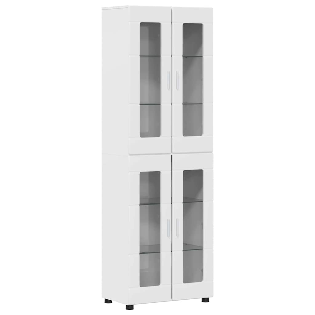 vidaXL Highboard FLORIN Hochglanz Weiß 60 x 35 x 182 cm Holzwerkstoff