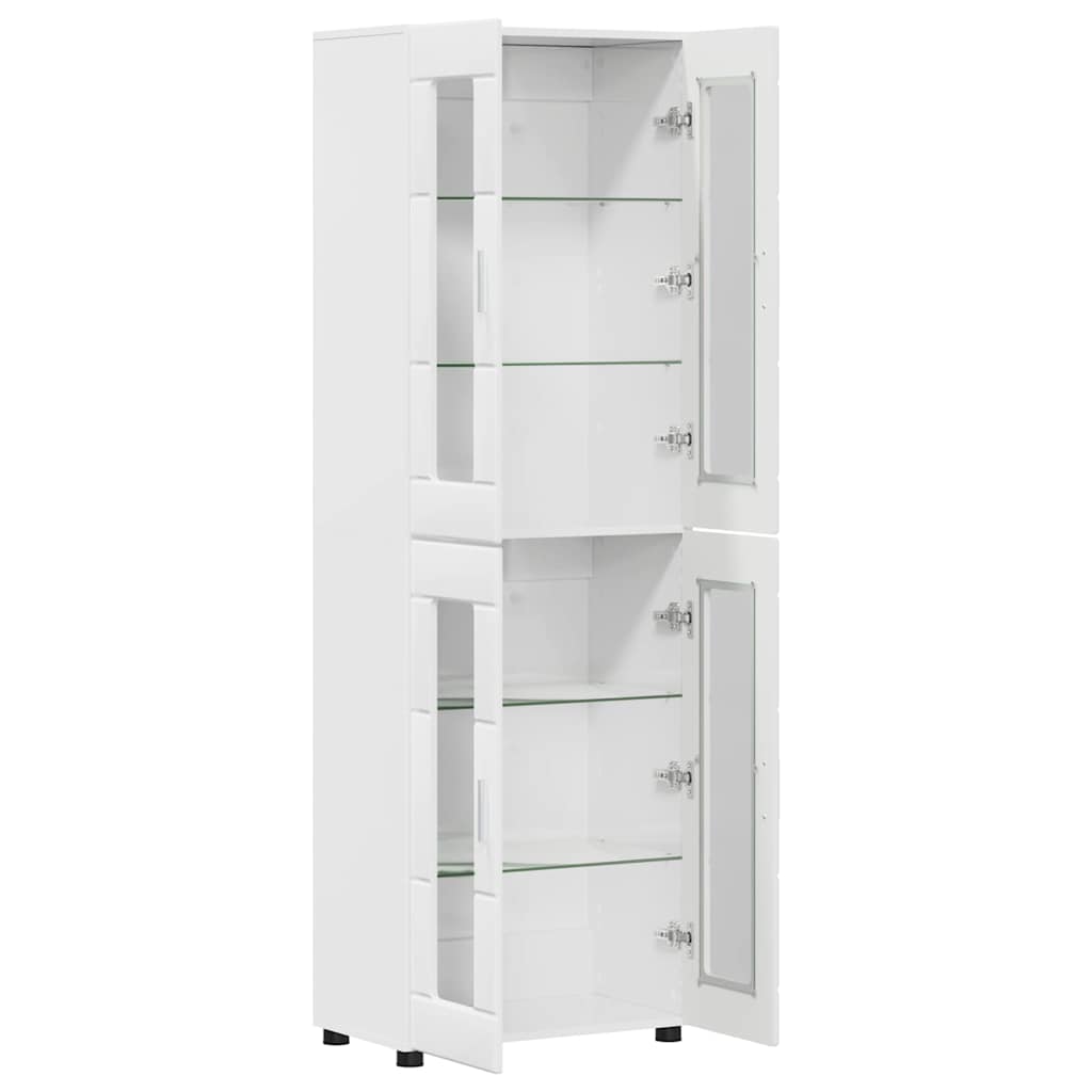 vidaXL Highboard FLORIN Hochglanz Weiß 60 x 35 x 182 cm Holzwerkstoff