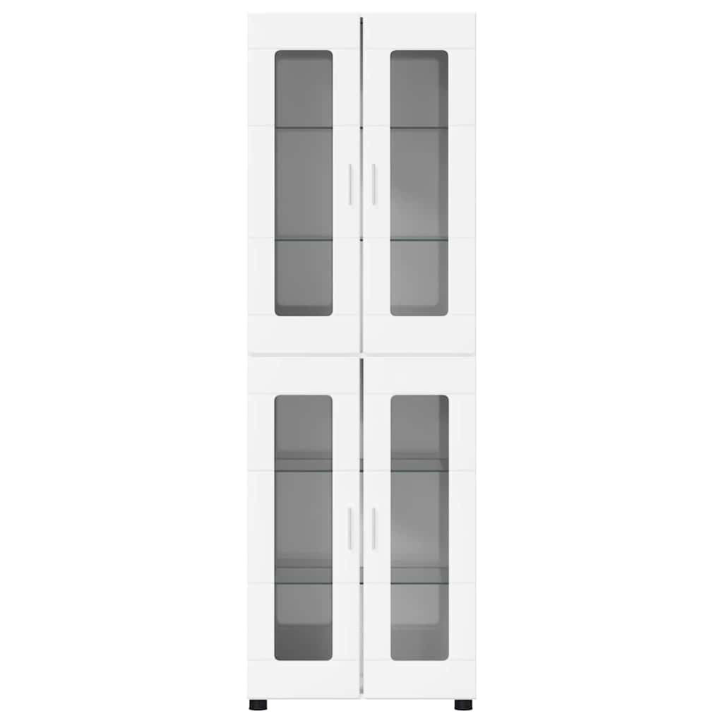 vidaXL Highboard FLORIN Hochglanz Weiß 60 x 35 x 182 cm Holzwerkstoff