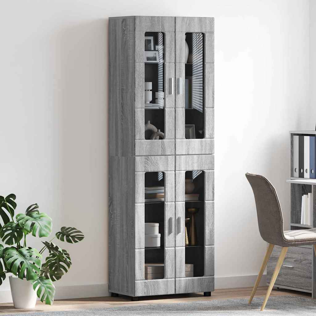 vidaXL Highboard FLORIN Graues Sonoma 60 x 35 x 182 cm Holzwerkstoff