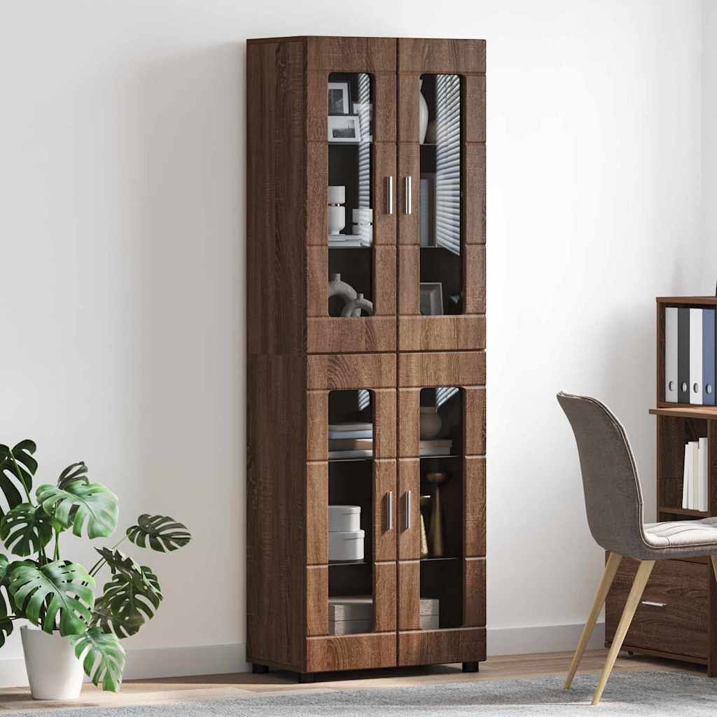 vidaXL Highboard mit Regal FLORIN Braun Eichen-Optik 60 x 35 x 182 cm