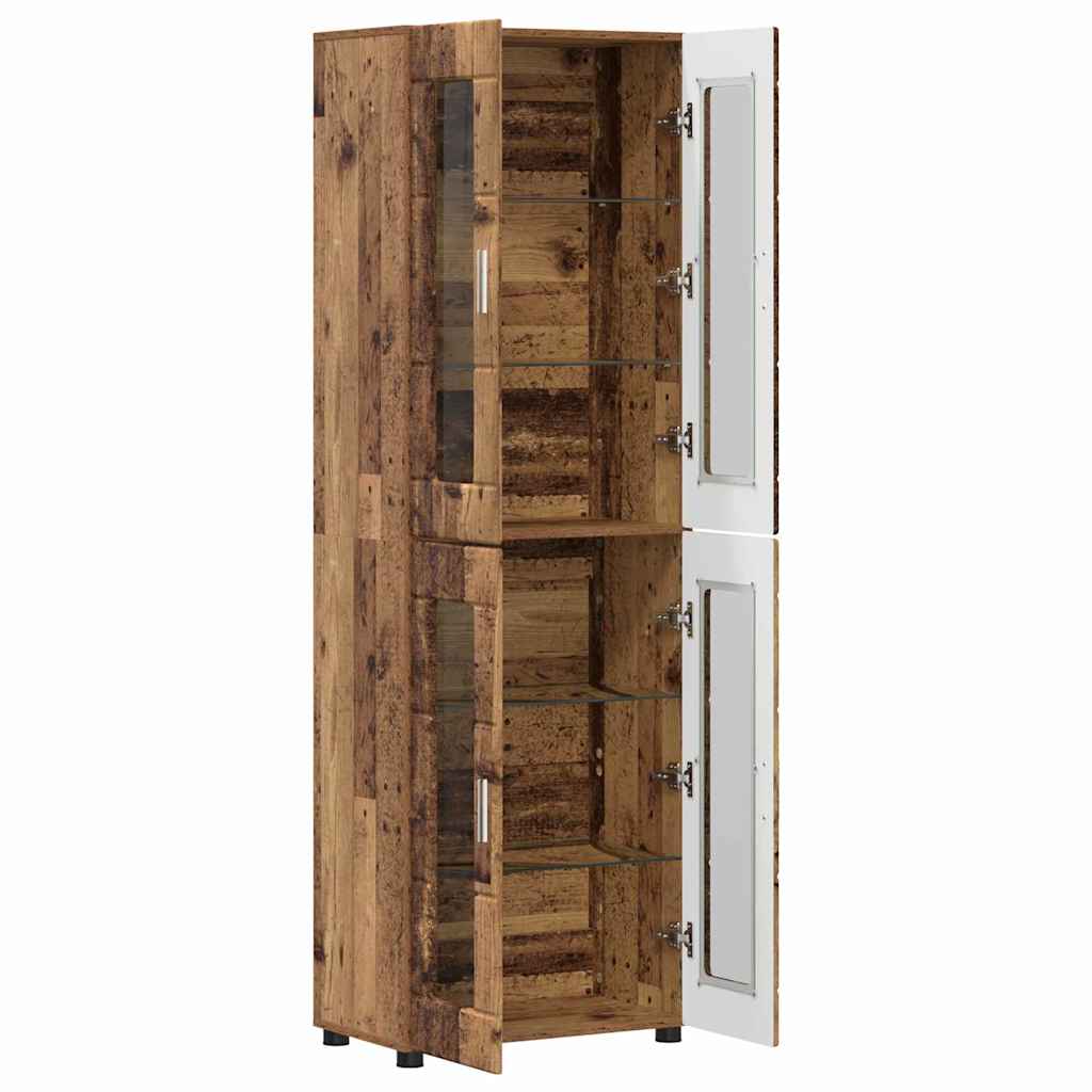 vidaXL Highboard mit Tür FLORIN Altholz 60 x 35 x 182 cm Holzwerkstoff