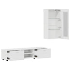 vidaXL TV-Schrankset mit Schubladen FLORIN 3 pcs Weiß Holzwerkstoff