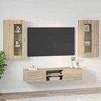 vidaXL TV-Schrankset mit Regal FLORIN 3 pcs Sonoma-Eiche Holzwerkstoff