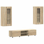 vidaXL TV-Schrankset mit Regal FLORIN 3 pcs Sonoma-Eiche Holzwerkstoff