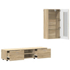 vidaXL TV-Schrankset mit Regal FLORIN 3 pcs Sonoma-Eiche Holzwerkstoff