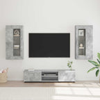 vidaXL TV-Schrankset mit Regal FLORIN 3 pcs Beton Grau Holzwerkstoff