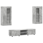 vidaXL TV-Schrankset mit Regal FLORIN 3 pcs Beton Grau Holzwerkstoff