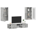 vidaXL TV-Schrankset mit Regal FLORIN 3 pcs Beton Grau Holzwerkstoff