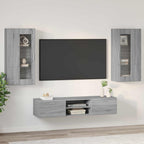 vidaXL TV-Schrankset mit Tür FLORIN 3 pcs Graues Sonoma Holzwerkstoff