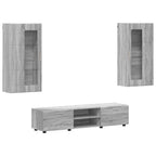 vidaXL TV-Schrankset mit Tür FLORIN 3 pcs Graues Sonoma Holzwerkstoff