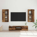 vidaXL TV-Schrankset mit Schubladen FLORIN 3 pcs Altholz Holzwerkstoff