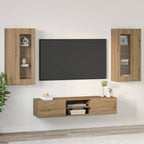 vidaXL TV-Schrankset mit Tür FLORIN 3 pcs Artisan-Eiche Holzwerkstoff