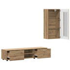 vidaXL TV-Schrankset mit Tür FLORIN 3 pcs Artisan-Eiche Holzwerkstoff